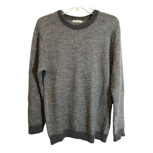 Marine Layer Contrast Crewneck Sweater Grey Alpaca Wool Blend Size Medium